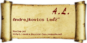 Andrejkovics Leó névjegykártya